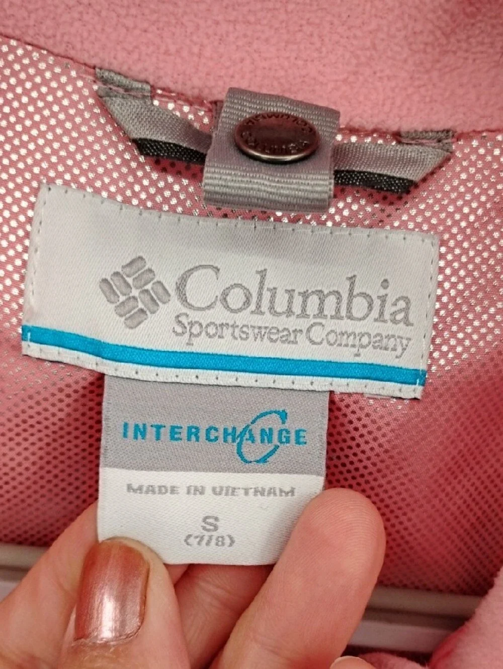 Columbia Interchange Omni-heat Omni-tech Coat Pink Patterned Hooded S 7/8